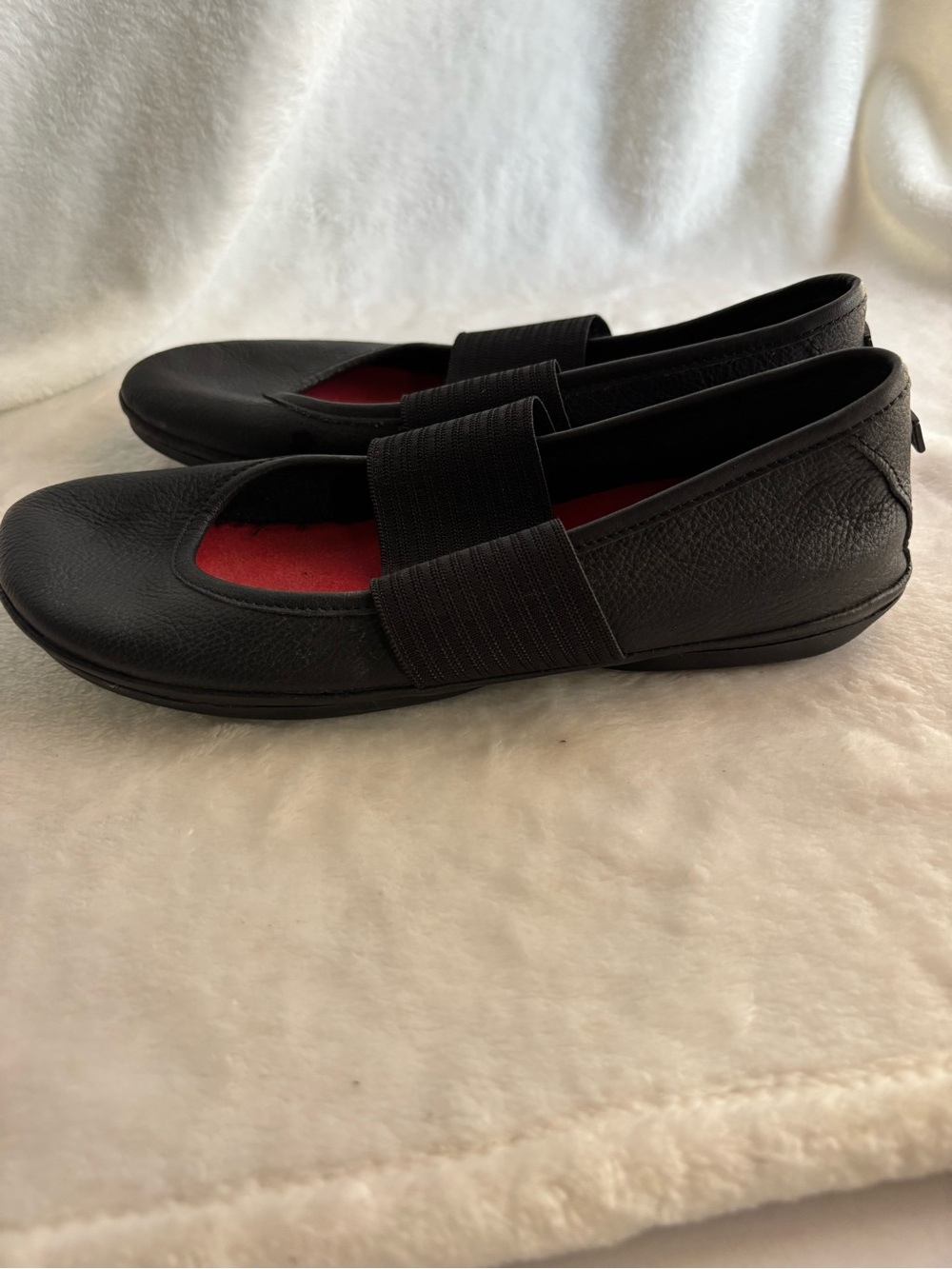 Camper Right Nina Leather Ballerina Flat Black Mary Jane Size 38